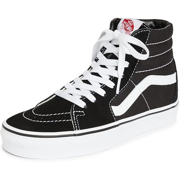 Amazon.com: Vans UA Sk8 High Top Sneakers, Black/Black/White, 9.5